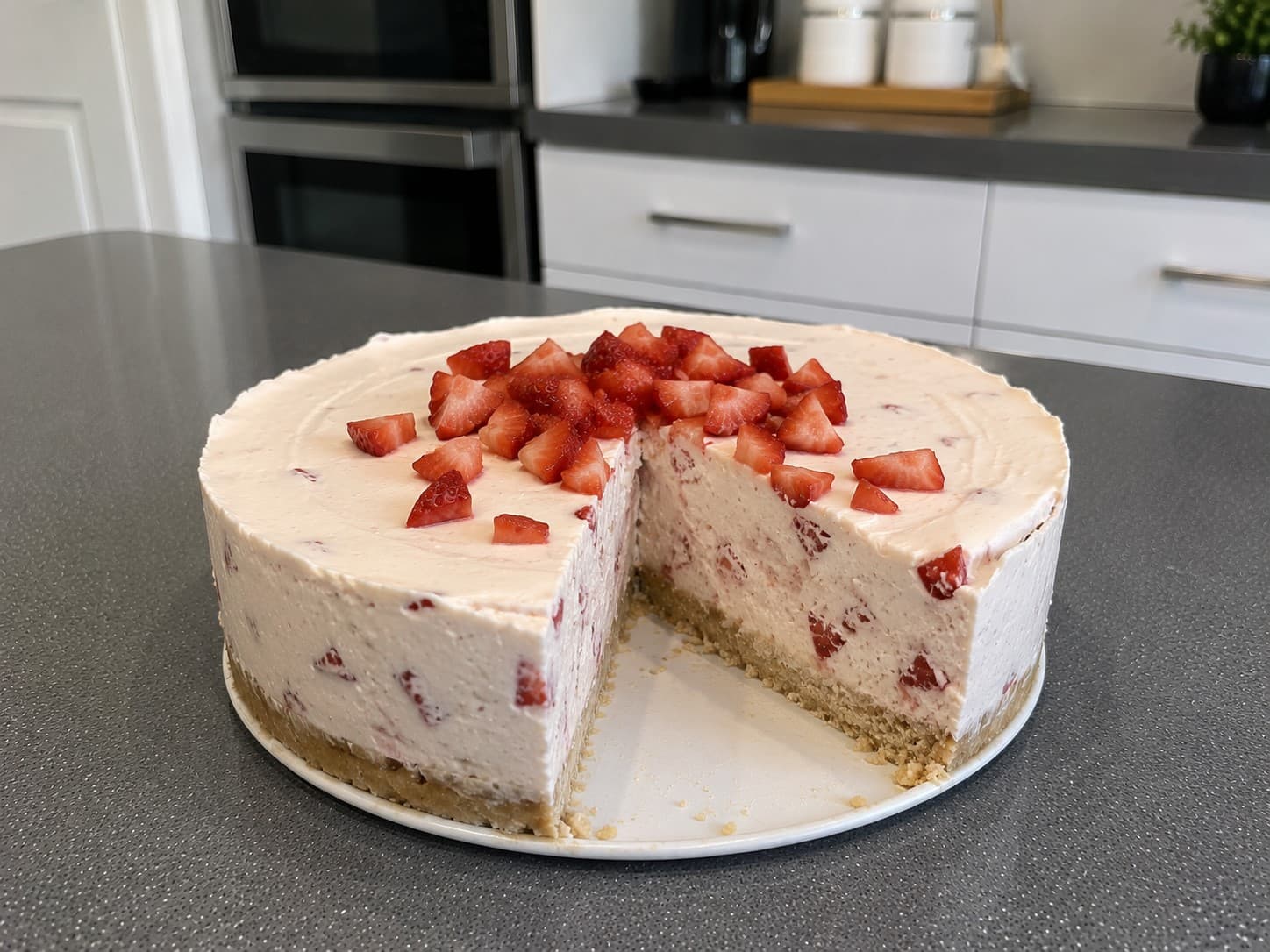Cheesecake de Fresa (sin Hornear)